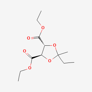 molecular formula C12H20O6 B15183498 Diethyl (4R-(2alpha,4alpha,5beta))-2-ethyl-2-methyl-1,3-dioxolane-4,5-dicarboxylate CAS No. 68572-78-1
