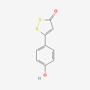 molecular formula C9H6O2S2 B15183589 5-(4-Hydroxyphenyl)-3H-1,2-dithiol-3-one CAS No. 133430-71-4