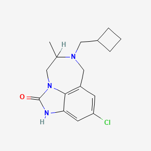 molecular formula C16H20ClN3O B15183596 Imidazo(4,5,1-jk)(1,4)benzodiazepin-2(1H)-one, 9-chloro-6-(cyclobutylmethyl)-4,5,6,7-tetrahydro-5-methyl- CAS No. 257891-61-5