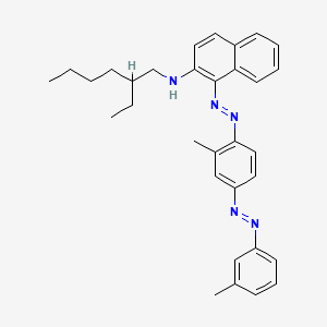 molecular formula C32H37N5 B15183661 N-(2-Ethylhexyl)-1-((2-methyl-4-((3-methylphenyl)azo)phenyl)azo)naphthalen-2-amine CAS No. 93964-09-1