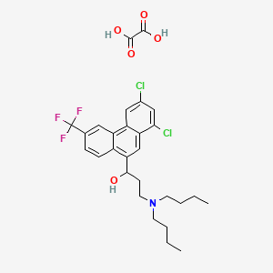 molecular formula C28H32Cl2F3NO5 B15183687 Oxalate 1,3-dichloro-alpha-(2-(dibutylamino)ethyl)-6-(trifluoromethyl)phenanthrene-9-methanolate CAS No. 94133-63-8