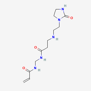 molecular formula C12H21N5O3 B15183710 N-[[[1-Oxo-3-[[2-(2-oxoimidazolidin-1-YL)ethyl]amino]propyl]amino]methyl]acrylamide CAS No. 96591-13-8