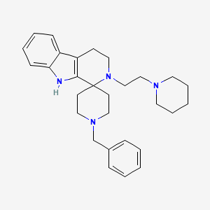 molecular formula C29H38N4 B15183902 Spiro(piperidine-4,1'-(1H)pyrido(3,4-b)indole), 2',3',4',9'-tetrahydro-1-(phenylmethyl)-2'-(2-(1-piperidinyl)ethyl)- CAS No. 130889-46-2