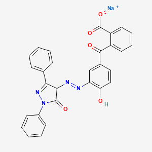 molecular formula C29H19N4NaO5 B15184004 Sodium 2-[3-[[4,5-dihydro-5-oxo-1,3-diphenyl-1H-pyrazol-4-YL]azo]-4-hydroxybenzoyl]benzoate CAS No. 85135-97-3