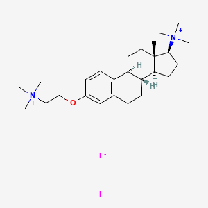 molecular formula C26H44I2N2O B15184022 Estra-1,3,5(10)-trien-17-aminium, N,N,N-trimethyl-3-(2-(trimethylammonio)ethoxy)-, diiodide, (17-beta)- CAS No. 142575-13-1