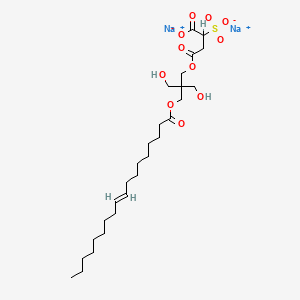 molecular formula C27H46Na2O11S B15184219 Disodium 4-(2,2-bis(hydroxymethyl)-3-((1-oxooctadec-9-enyl)oxy)propyl) 2-sulphonatosuccinate CAS No. 94113-63-0
