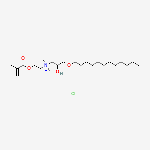 molecular formula C23H46ClNO4 B15184852 (3-(Dodecyloxy)-2-hydroxypropyl)dimethyl(2-((2-methyl-1-oxoallyl)oxy)ethyl)ammonium chloride CAS No. 93942-69-9