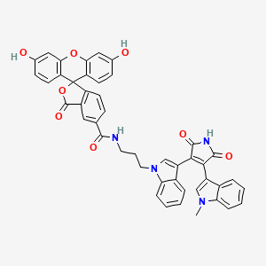 3',6'-Dihydroxy-N-[3-[3-[4-(1-methylindol-3-yl)-2,5-dioxopyrrol-3-yl]indol-1-yl]propyl]-3-oxospiro[2-benzofuran-1,9'-xanthene]-5-carboxamide