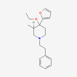 molecular formula C20H27NO2 B15185053 Piperidine, 4-ethoxy-4-(2-furyl)-3-methyl-1-phenethyl- CAS No. 94876-55-8