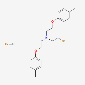 molecular formula C20H27Br2NO2 B15185371 Triethylamine, 2,2'-bis(p-tolyloxy)-2''-bromo-, hydrobromide CAS No. 102433-82-9