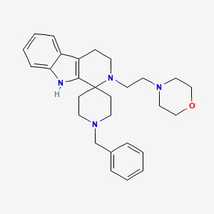 molecular formula C28H36N4O B15185376 Spiro(piperidine-4,1'-(1H)pyrido(3,4-b)indole), 2',3',4',9'-tetrahydro-2'-(2-(4-morpholinyl)ethyl)-1-(phenylmethyl)- CAS No. 130889-47-3
