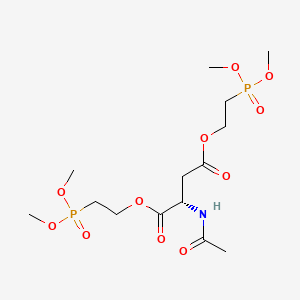 molecular formula C14H27NO11P2 B15185514 DL-Aspartic acid, N-acetyl-, bis(2-(dimethoxyphosphinyl)ethyl) ester CAS No. 152819-36-8