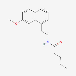molecular formula C18H23NO2 B15185623 Pentanamide, N-(2-(7-methoxy-1-naphthalenyl)ethyl)- CAS No. 138112-80-8