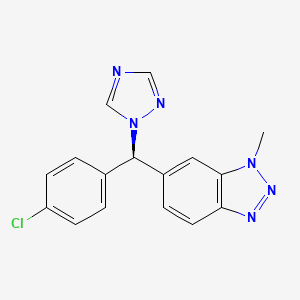 molecular formula C16H13ClN6 B15185656 (-)-Vorozole CAS No. 132042-69-4