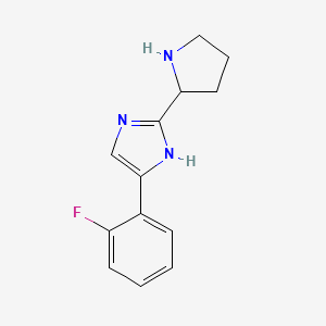 molecular formula C13H14FN3 B1518572 4-(2-氟苯基)-2-(吡咯烷-2-基)-1H-咪唑 CAS No. 1153102-36-3