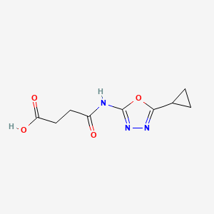 molecular formula C9H11N3O4 B1518575 3-[(5-Cyclopropyl-1,3,4-oxadiazol-2-yl)carbamoyl]propanoic acid CAS No. 1156424-49-5