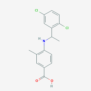 4-{[1-(2,5-Dichlorophenyl)ethyl]amino}-3-methylbenzoic acid