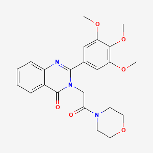 molecular formula C23H25N3O6 B15185874 Morpholine, 4-((4-oxo-2-(3,4,5-trimethoxyphenyl)-3(4H)-quinazolinyl)acetyl)- CAS No. 83409-04-5
