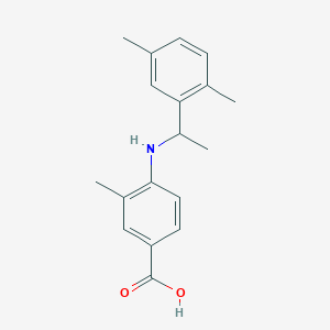 4-{[1-(2,5-Dimethylphenyl)ethyl]amino}-3-methylbenzoic acid