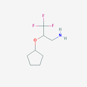 molecular formula C8H14F3NO B1518591 [(3-Amino-1,1,1-trifluoropropan-2-yl)oxy]cyclopentane CAS No. 1158020-65-5