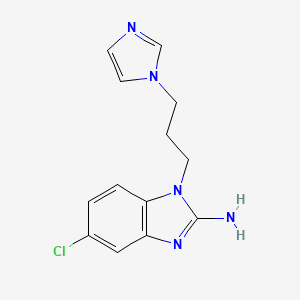 molecular formula C13H14ClN5 B1518592 5-chloro-1-[3-(1H-imidazol-1-yl)propyl]-1H-1,3-benzodiazol-2-amine CAS No. 1154368-05-4
