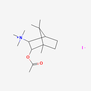 molecular formula C15H28INO2 B15185940 Dimethylaminobornyl acetate methiodide CAS No. 33124-27-5