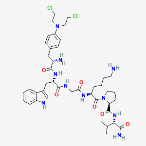 molecular formula C42H60Cl2N10O6 B15186035 H-Mel-Trp-Gly-Lys-Pro-Val-NH2 CAS No. 112983-70-7