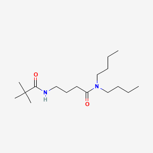 molecular formula C17H34N2O2 B15186151 Butanamide, N,N-dibutyl-4-((2,2-dimethyl-1-oxopropyl)amino)- CAS No. 82023-97-0