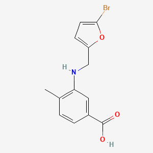 molecular formula C13H12BrNO3 B1518621 3-{[(5-Bromofuran-2-yl)methyl]amino}-4-methylbenzoic acid CAS No. 1157945-03-3