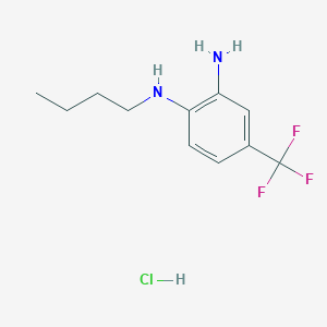 molecular formula C11H16ClF3N2 B1518627 N-[2-amino-4-(trifluoromethyl)phenyl]-N-butylamine hydrochloride CAS No. 1172021-00-9