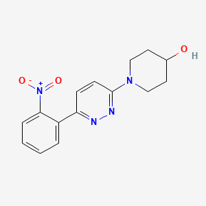 molecular formula C15H16N4O3 B15186326 4-Piperidinol, 1-(6-(2-nitrophenyl)-3-pyridazinyl)- CAS No. 93181-79-4