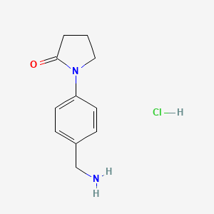 molecular formula C11H15ClN2O B1518638 1-[4-(Aminomethyl)phenyl]pyrrolidin-2-one hydrochloride CAS No. 1170201-85-0