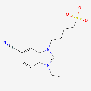 molecular formula C15H19N3O3S B1518646 5-Cyano-1-ethyl-2-methyl-3-(4-sulfobutyl)benzimidazolium betaine 