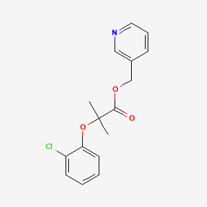 molecular formula C16H16ClNO3 B15186573 beta-Pyridylcarbinol clofibrate CAS No. 62277-32-1