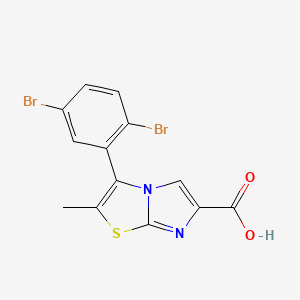 molecular formula C13H8Br2N2O2S B1518659 3-(2,5-Dibromophenyl)-2-methylimidazo[2,1-b][1,3]thiazole-6-carboxylic acid 