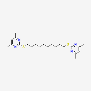 molecular formula C22H34N4S2 B15186622 Pyrimidine, 2,2'-(1,10-decanediylbis(thio))bis(4,6-dimethyl- CAS No. 123392-11-0