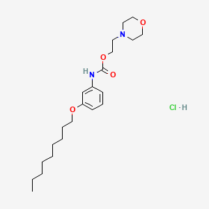 molecular formula C22H37ClN2O4 B15186627 Carbamic acid, (3-(nonyloxy)phenyl)-, 2-(4-morpholinyl)ethyl ester, monohydrochloride CAS No. 112923-07-6