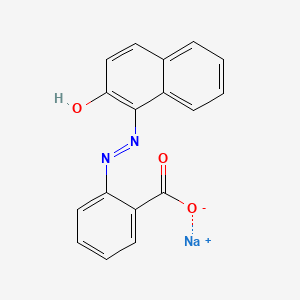 molecular formula C17H11N2NaO3 B15186849 sodium;2-[(2-hydroxynaphthalen-1-yl)diazenyl]benzoate CAS No. 5850-76-0