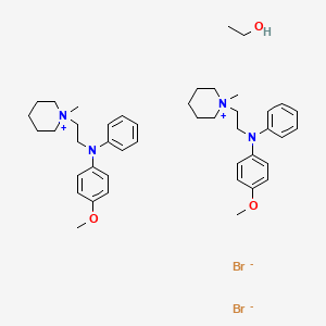 molecular formula C44H64Br2N4O3 B15186915 1-Methyl-1-(2-N-phenyl-p-anisidinoethyl)piperidiniuym bromide ethanol CAS No. 102207-37-4