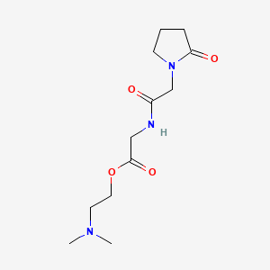 molecular formula C12H21N3O4 B15186921 Glycine, N-((2-oxo-1-pyrrolidinyl)acetyl)-, 2-(dimethylamino)ethyl ester CAS No. 132382-14-0