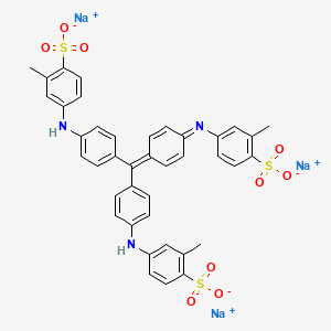 molecular formula C40H32N3Na3O9S3 B15186927 Trisodium 2-methyl-4-(4-(4,4'-bis(4-(3-methyl-4-sulphonatoanilino)phenyl)methylene)phenylideneamino)benzenesulphonate CAS No. 93904-47-3