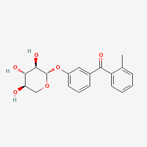 molecular formula C19H20O6 B15186975 Methanone, (2-methylphenyl)(3-(beta-D-xylopyranosyloxy)phenyl)- CAS No. 83355-11-7