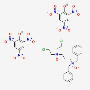 molecular formula C33H34Cl2N8O16 B15187046 1,3-Propanediamine, N,N-bis(2-chloroethyl)-N',N'-dibenzyl-, N,N'-dioxide, dipicrate CAS No. 102612-72-6