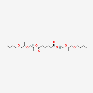 molecular formula C26H50O8 B15187074 Hexanedioic acid, 1,6-bis(2-(2-butoxy-1-methylethoxy)-1-methylethyl) ester CAS No. 189047-80-1