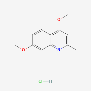molecular formula C12H14ClNO2 B15187107 Quinaldine, 4,7-dimethoxy-, hydrochloride CAS No. 88612-19-5