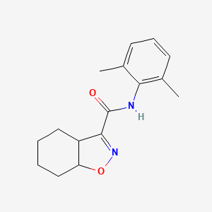 molecular formula C16H20N2O2 B15187167 3a,4,5,6,7a-Hexahydro-N-(2,6-dimethylphenyl)-1,2-benzisoxazole-3-carboxamide CAS No. 130403-06-4