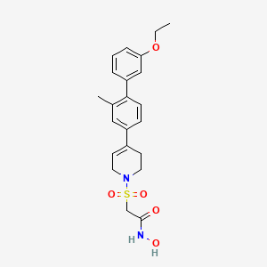 molecular formula C22H26N2O5S B15187251 Acetamide, 2-((4-(3'-ethoxy-2-methyl(1,1'-biphenyl)-4-yl)-3,6-dihydro-1(2H)-pyridinyl)sulfonyl)-N-hydroxy- CAS No. 227304-15-6