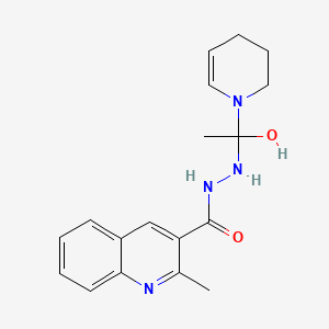 molecular formula C18H22N4O2 B15187277 N'-[1-(3,4-dihydro-2H-pyridin-1-yl)-1-hydroxyethyl]-2-methylquinoline-3-carbohydrazide CAS No. 134341-00-7
