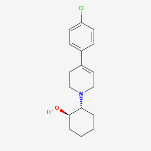 molecular formula C17H22ClNO B15187287 Cyclohexanol, 2-(4-(4-chlorophenyl)-3,6-dihydro-1(2H)-pyridinyl)-, trans-(+-)- CAS No. 120446-99-3