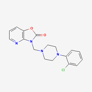 molecular formula C17H17ClN4O2 B15187321 Oxazolo(4,5-b)pyridin-2(3H)-one, 3-((4-(2-chlorophenyl)-1-piperazinyl)methyl)- CAS No. 146529-60-4